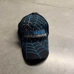 Sturgis Black Hills Rally 2008 Hat Black Blue Spider Web Black Widow Biker Cap